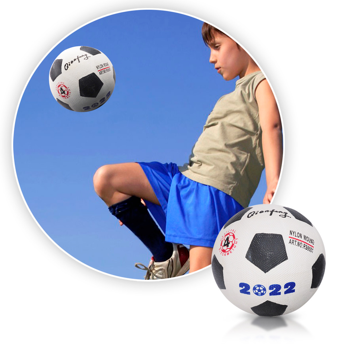 Balon Futbol N°4 Juguete Blanco JS2202